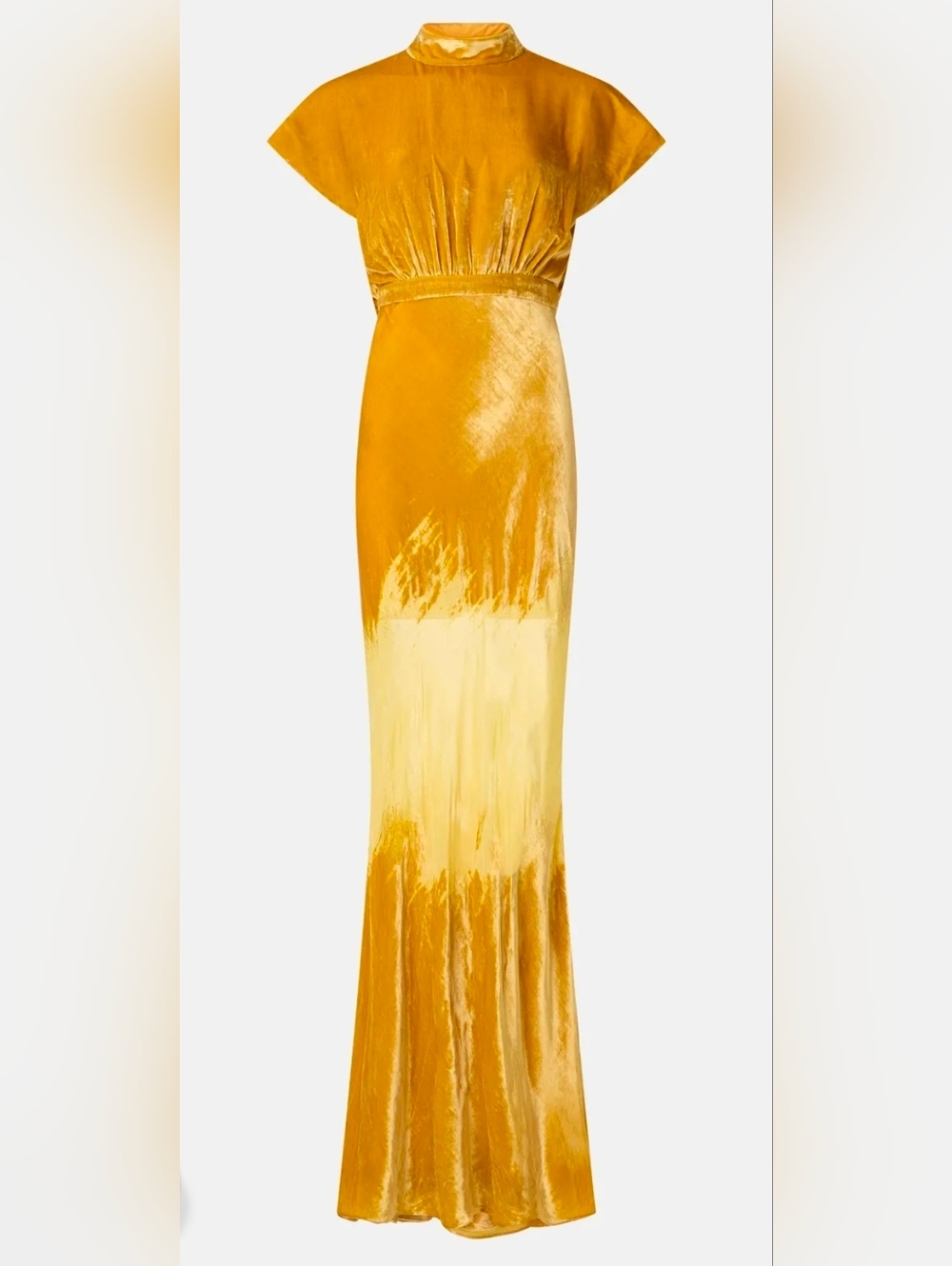 ✨️ SALONI Fabienne Gold Ombre Velvet Gown Dress Size 8